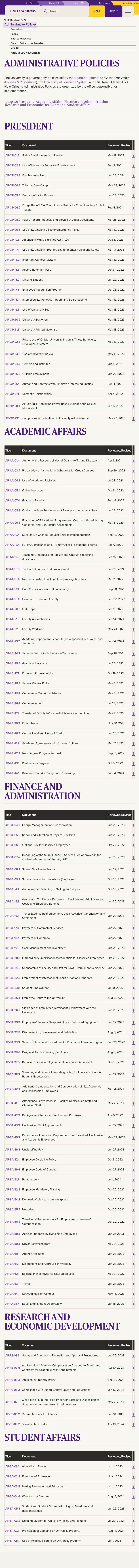 about-lsuneworleans-office-of-the-president-resources-administrative-policies mobile