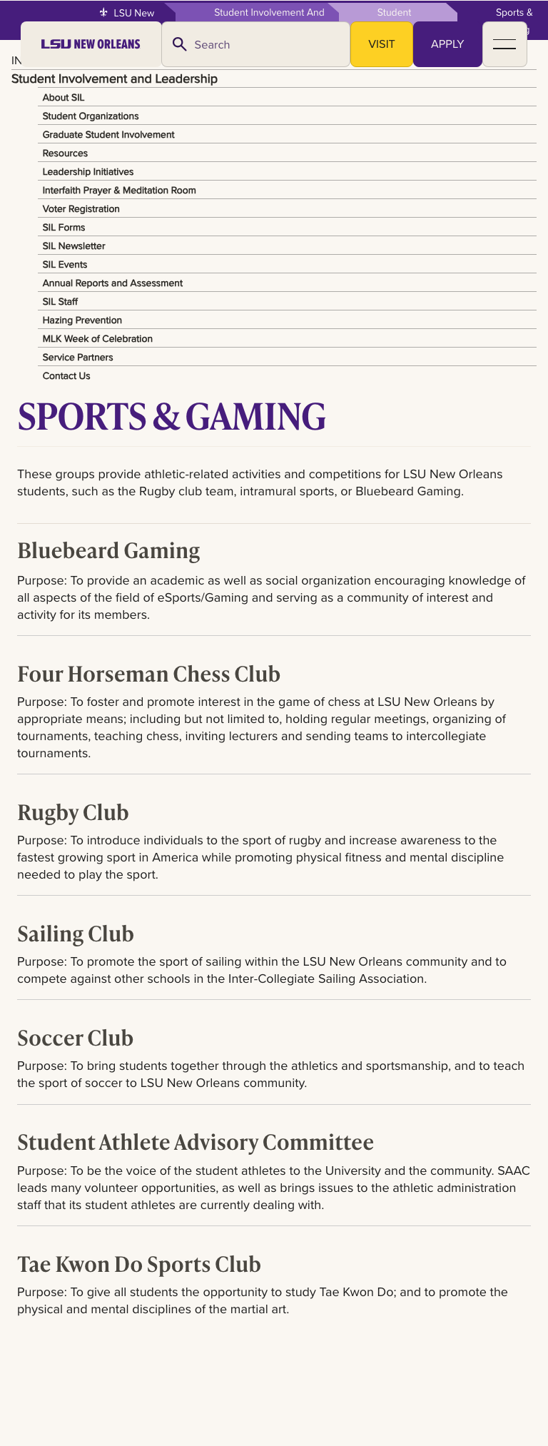 student-involvement-leadership-orgs-sports-gaming mobile